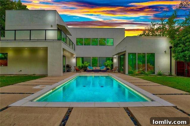 Stunning modern home exterior in North Dallas