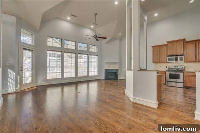 Modern townhome in a residential area, showcasing proximity to urban amenities