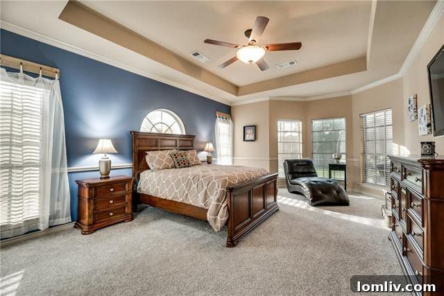 Cozy bedroom with ample natural light