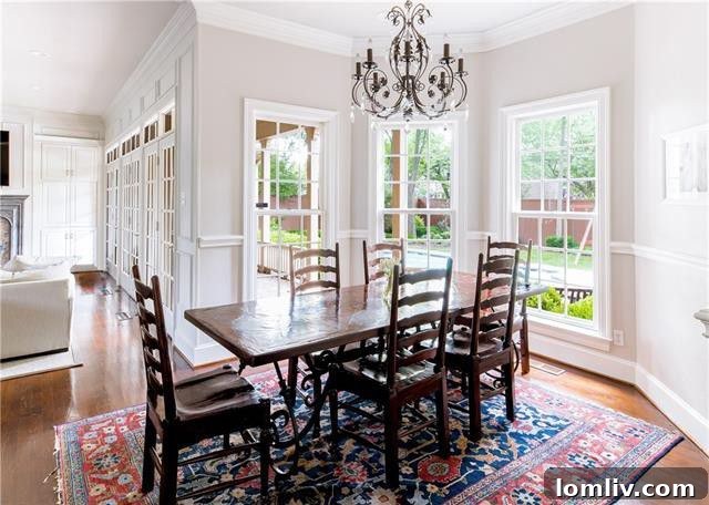 Elegant master bedroom suite on the main floor of 6530 Meadow Road