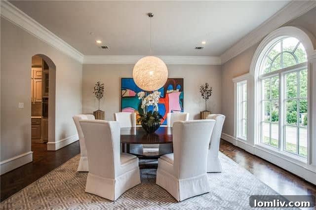 Exterior facade of 5830 Falls Road, a timeless transitional home in Old Preston Hollow