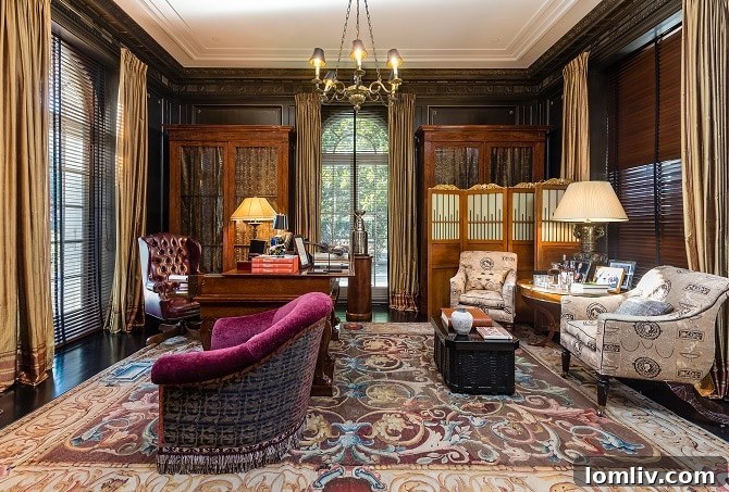 An aerial perspective revealing the Crespi Estate's architectural grandeur and expansive grounds.