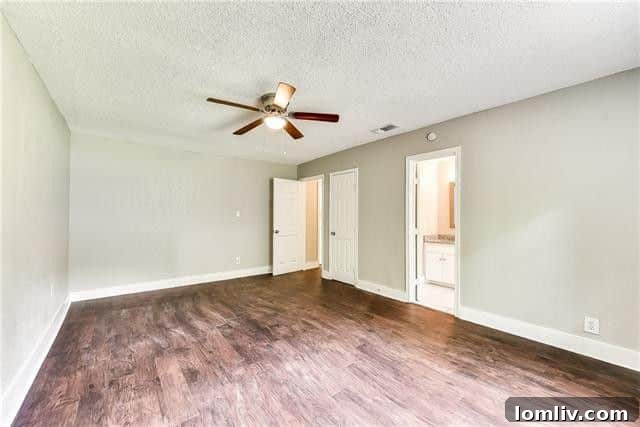 Updated master bathroom with modern finishes