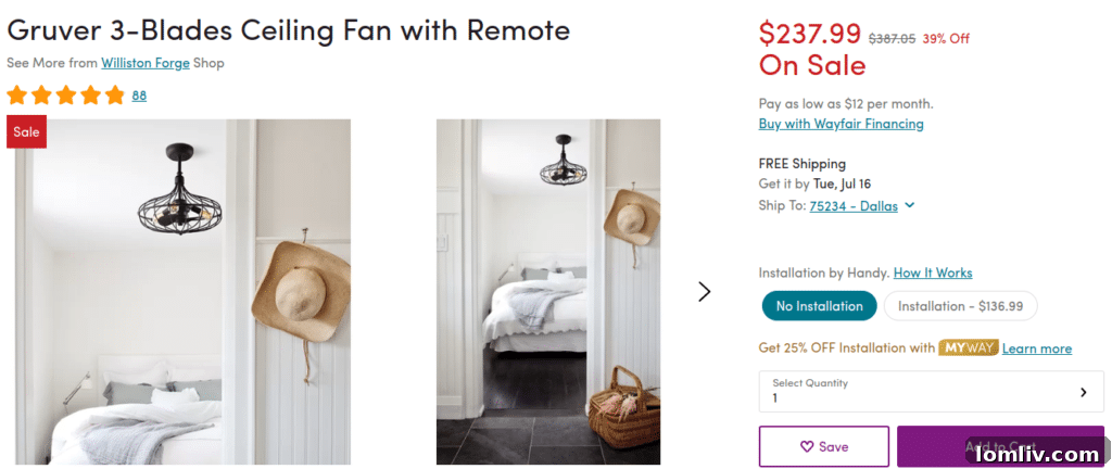 Williston Forge Gruver Caged Fan on Wayfair