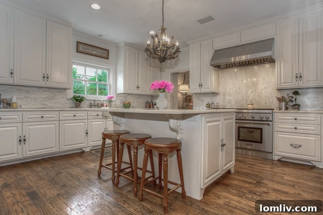 Spacious and modern kitchen with large island, marble countertops, and stainless steel appliances