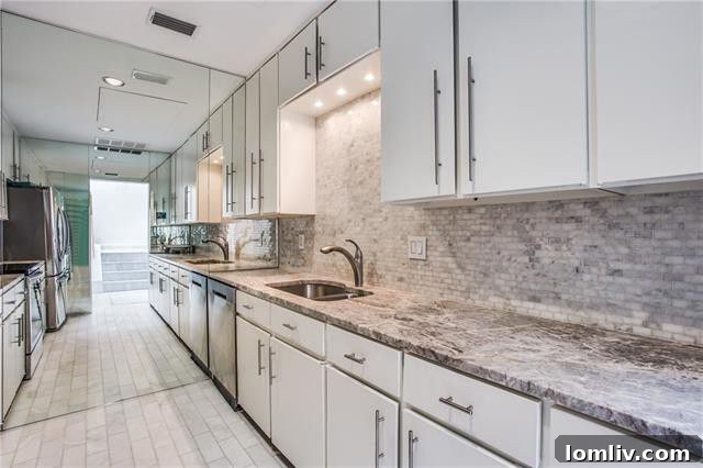 Dual Delights: Bud Oglesby's Twin Townhomes 6 Modern Kitchen Design by Stephen Sills in a Turtle Creek Townhome