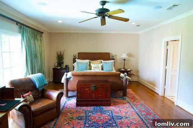 Family room of English Cotswold manor before renovation, showing traditional layout
