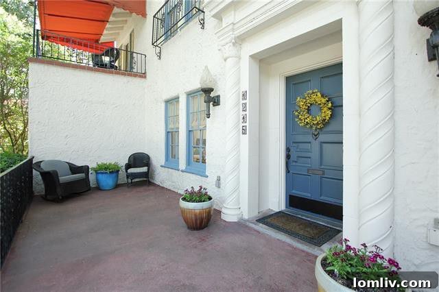Romantic Front Porch of Spanish Colonial Home, Kessler Park