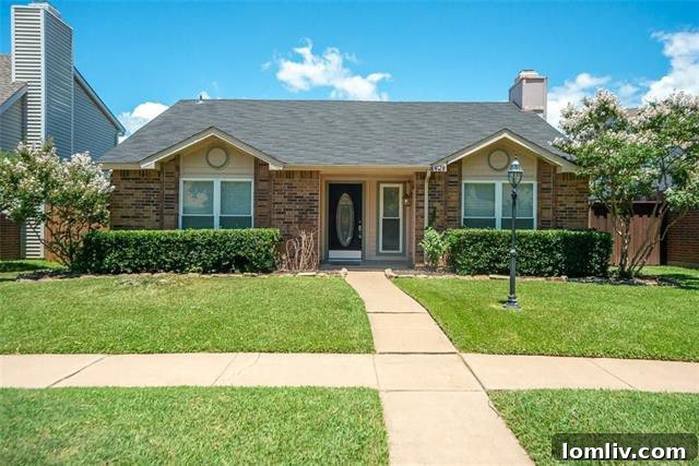 Beautifully updated starter home exterior with fresh paint, The Colony TX