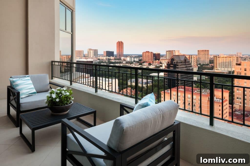 The grand staircase leading to the master suite's upper level, a striking architectural feature.