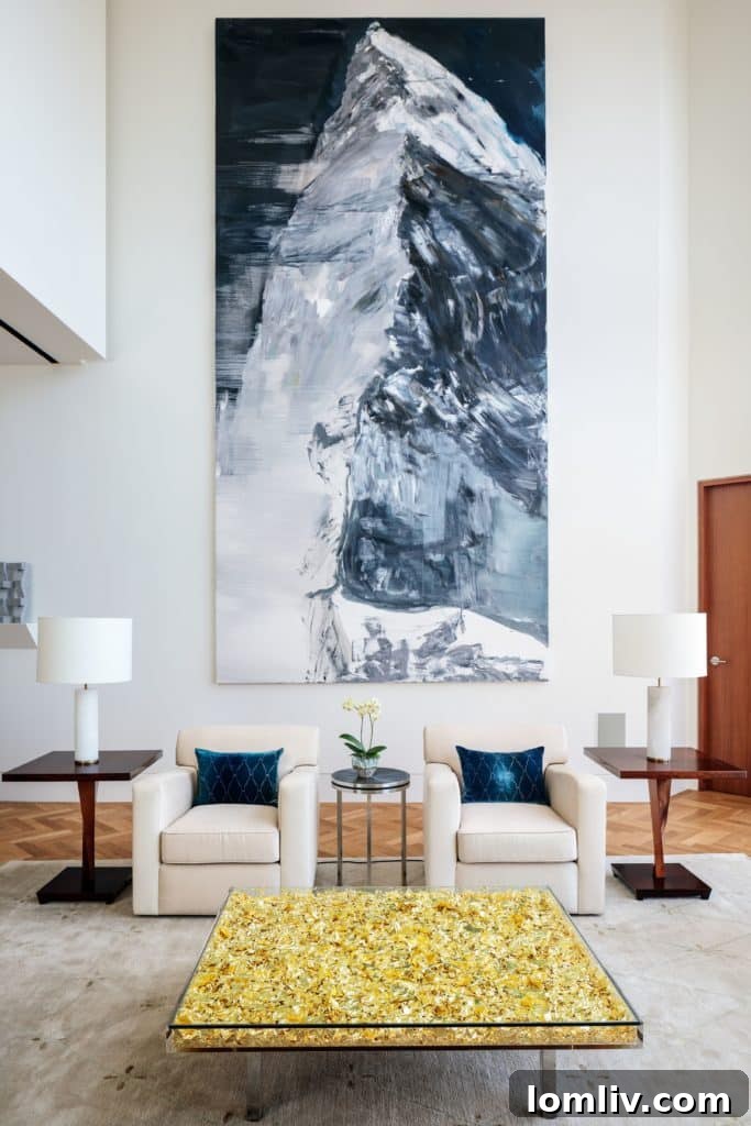 A detail shot of the Hall-Living-room's custom herringbone wood flooring, reflecting the meticulous craftsmanship.