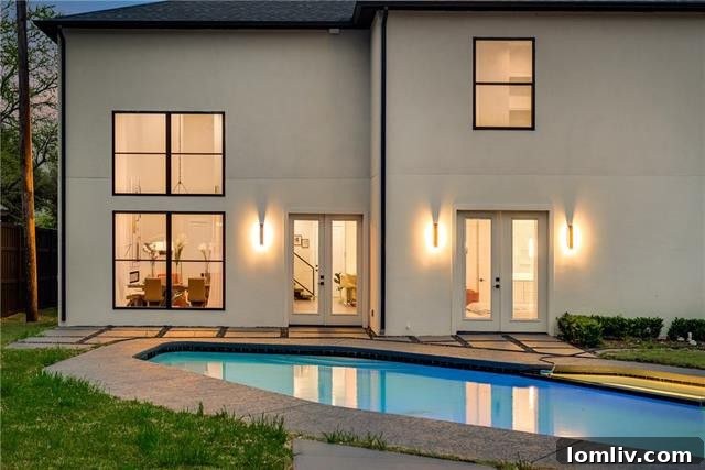 Modern Home Exterior with Pool and Cabana