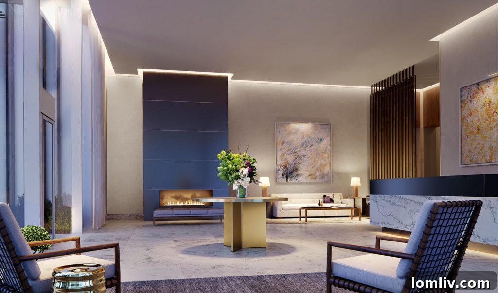 Hall Arts Residences Reception Area - Luxury Dallas Condos