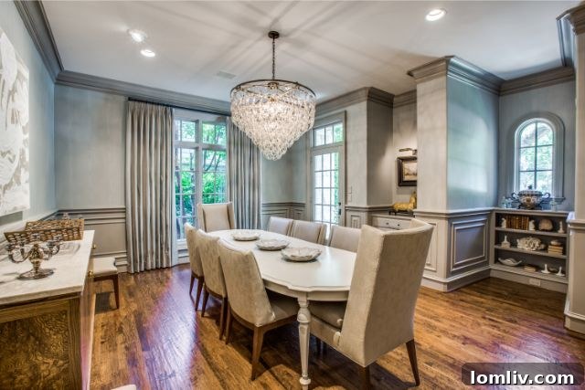 Sophisticated study or office space with custom cabinetry in a Dallas luxury estate