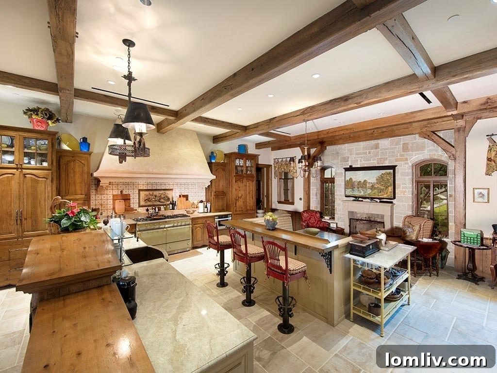 Exterior facade of the French country estate in Westlake