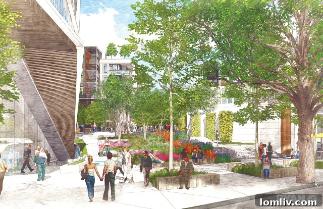 Cedar Springs Road Pedestrian Entry - Office and Hotel