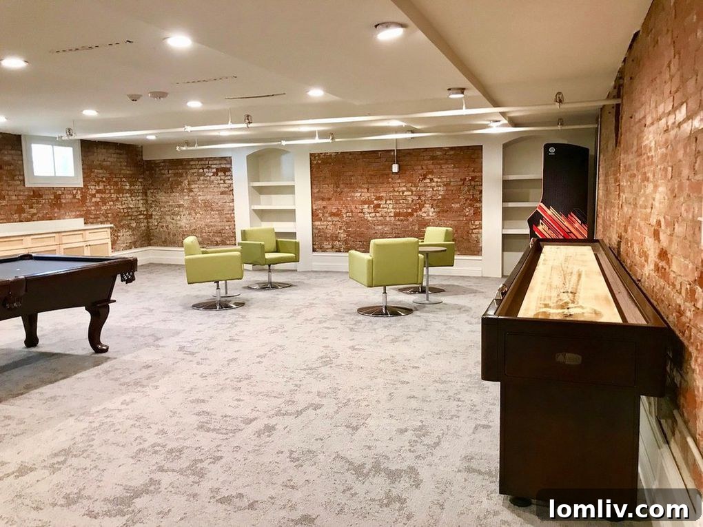 The Principal Dallas: Basement Party Room with Pool, Shuffleboard, and Wine Bar