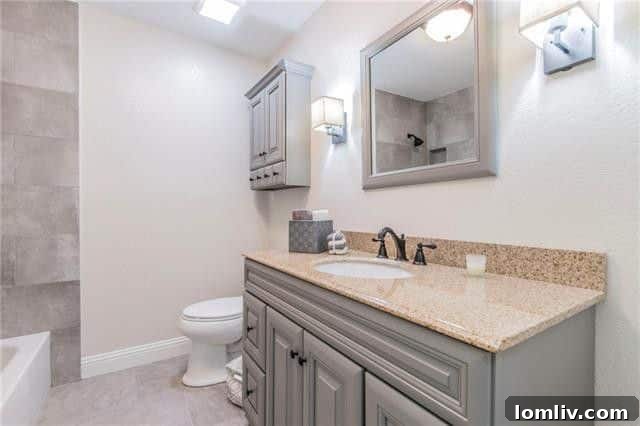 Updated bathroom with modern fixtures
