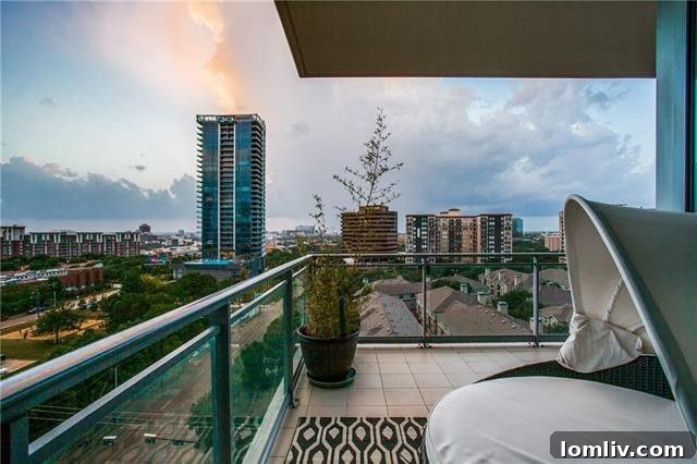 Private terrace overlooking Uptown Dallas from a McKinnon Street residence