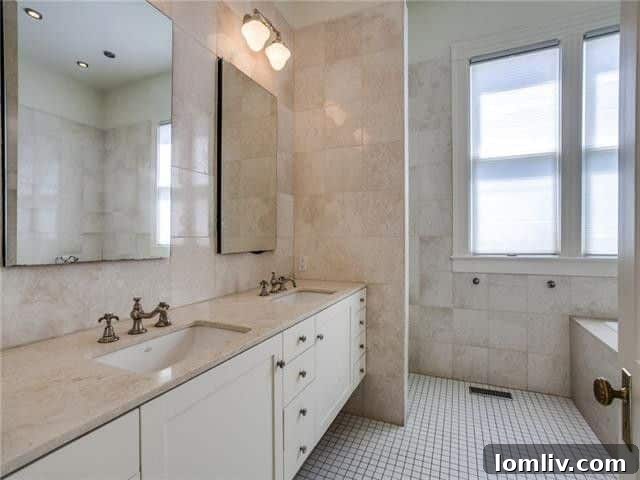 Updated bathroom blending contemporary style with historic character