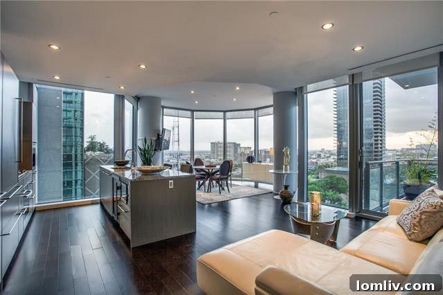 Exterior view of The Azure luxury condominium in Uptown Dallas