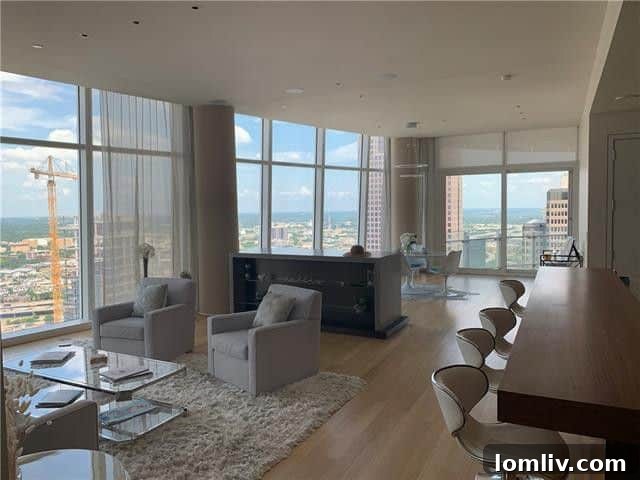 Museum Tower 36th-Floor Unit with Breathtaking Views For Lease 4 Elegant living space in Museum Tower luxury unit with natural light