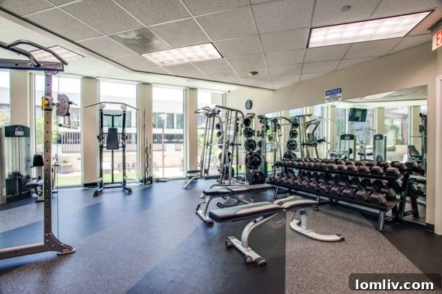 State-of-the-art fitness center at The Tower Fort Worth, exclusive amenities