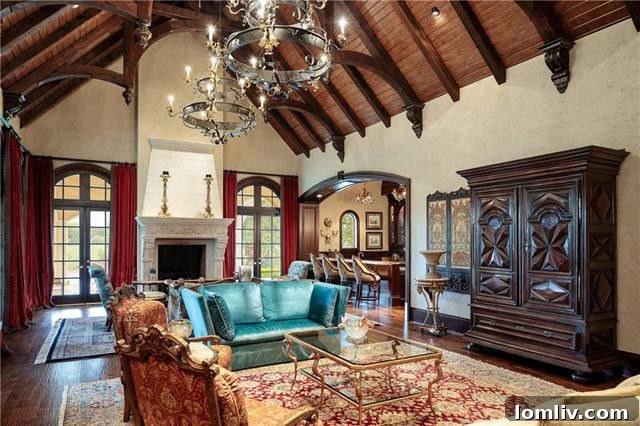 Elegant Living Spaces at Chateau Lumier: A Blend of French and Southern Aesthetics