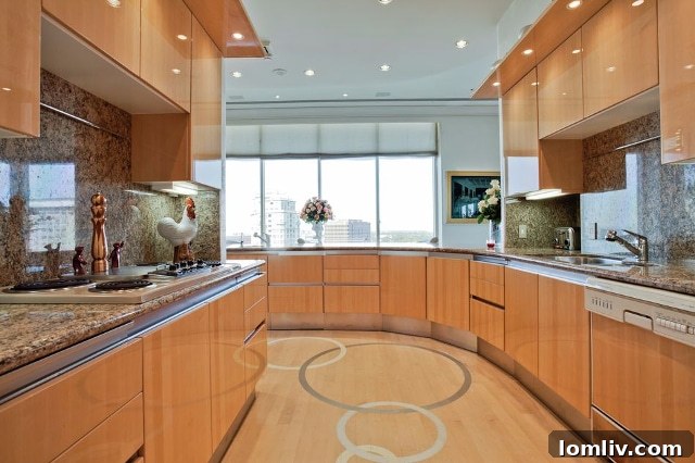 Zenith Zing Reclaimed Revelry 7 High-gloss lacquered maple cabinetry of a Siematic kitchen