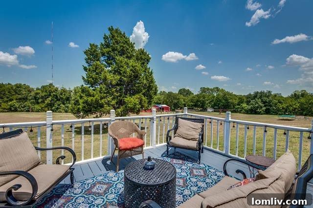 Spacious outdoor area perfect for entertaining at a Texas farmhouse
