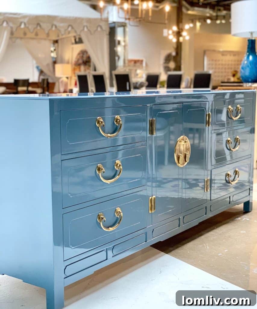 Scout Design Unveils 5 Must-See Home Trends 7 High-Gloss Lacquered Vintage Credenza - Scout Design Styling