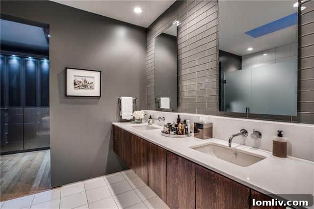 2843 Lee Street Master Bath - Dual Floating Vanity