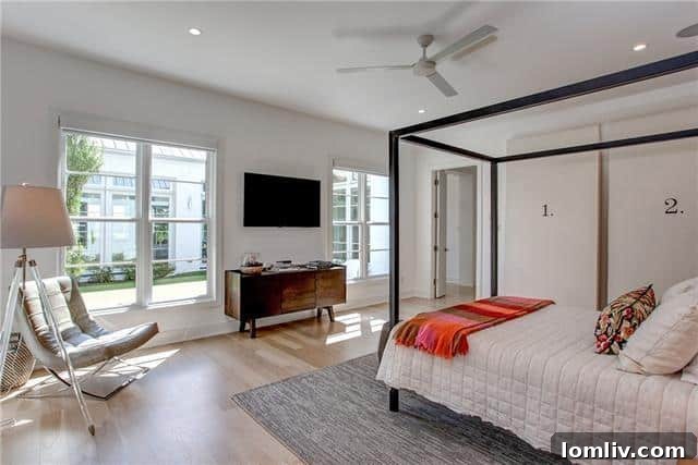 Elegant Master Bedroom Overlooking Private Court