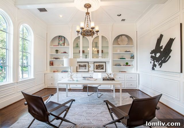Elegant Foyer with Herringbone Floors and Grand Staircase at 4311 Livingston