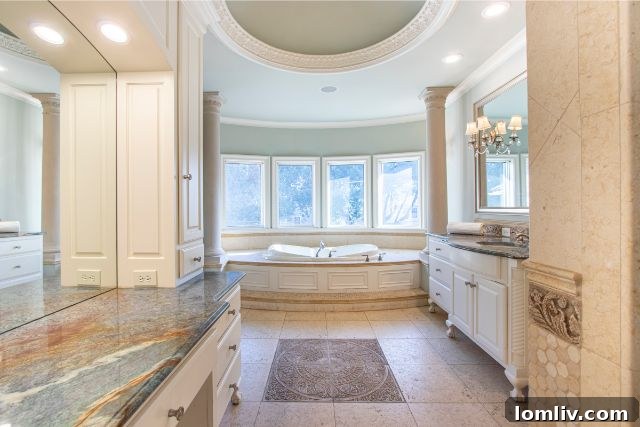 Elegant Covered Patio with Outdoor Fireplace at 4311 Livingston