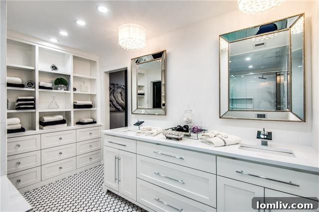Elegant formal dining area with custom mirrored wall