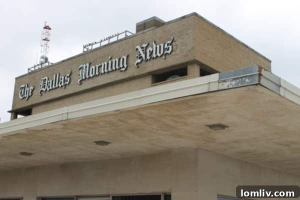Exterior view of the historic Dallas Morning News building designed by George Dahl