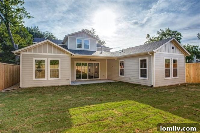 Monticello Park's Newest Jewel by JLD Custom Homes 6 Exterior shot of a beautifully landscaped JLD Custom Home in Monticello Park, Dallas