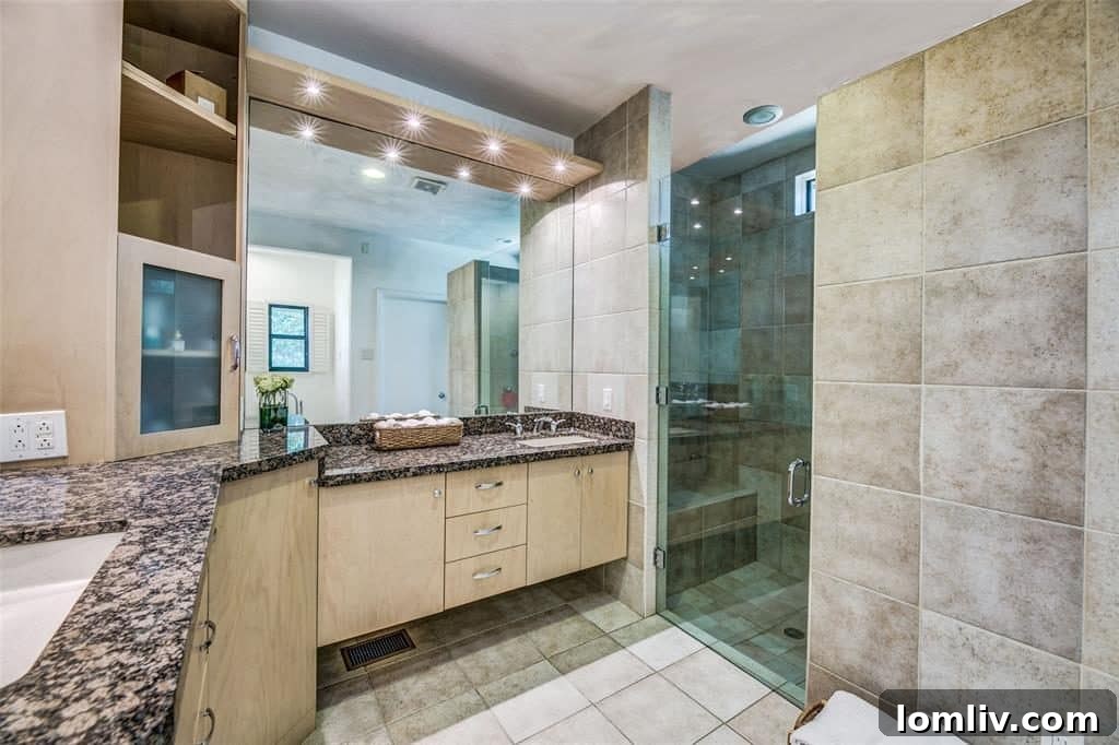 Modern Bathroom with Deep Soaking Tub and Separate Shower