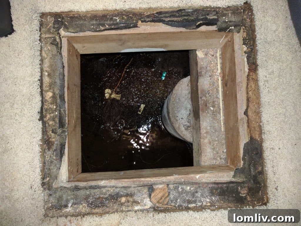 Crawlspace Chills and Inspection Nightmares 4 A dimly lit, dusty crawl space, evoking a sense of dread and mystery, symbolizing the hidden aspects of a home inspected by professionals.