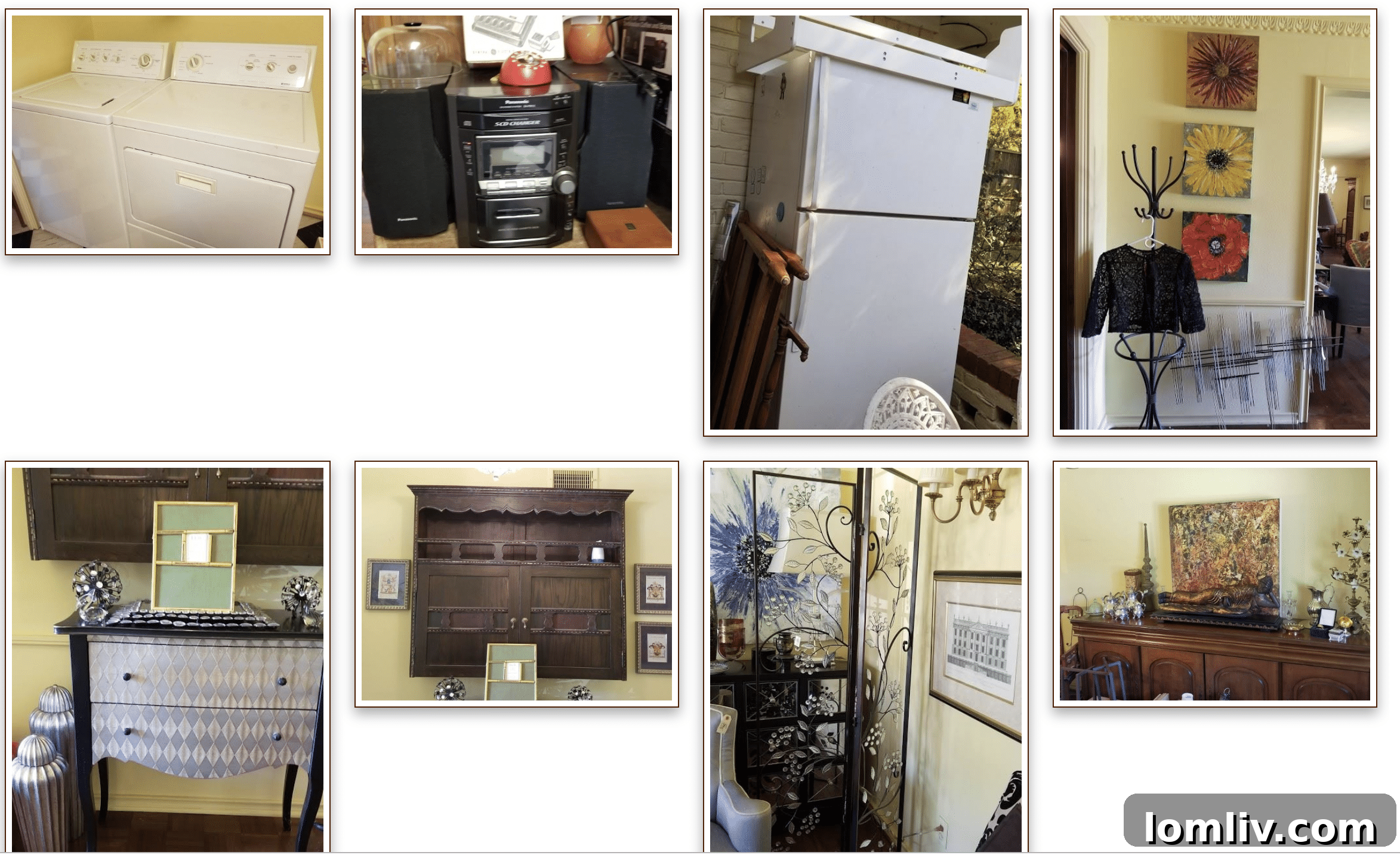 A beautifully arranged room with a mix of vintage and antique furniture, highlighting decorative pieces.