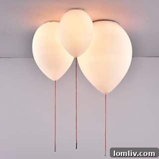 Jiuzhuo White Balloon Flush Mount Ceiling Light
