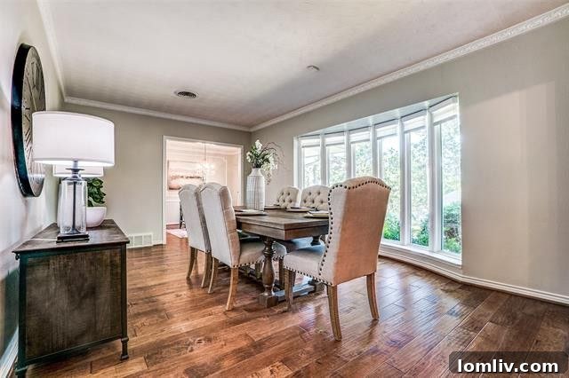 Formal living room with a beautiful bay window overlooking Timbergrove Circle