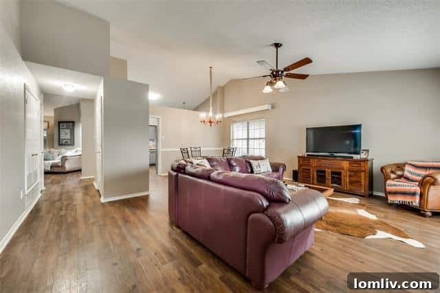 Cozy Living Room with Fireplace and Comfortable Seating in San Fernando Lane Home