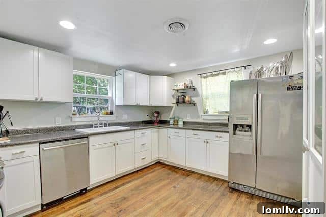 Living Area with Shiplap Walls and High Ceilings in Historic Craftsman Home