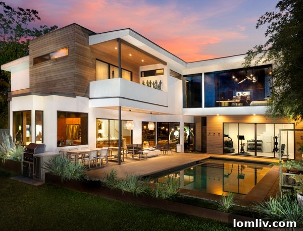 Stunning Modern Treehouse Exterior with Large Windows