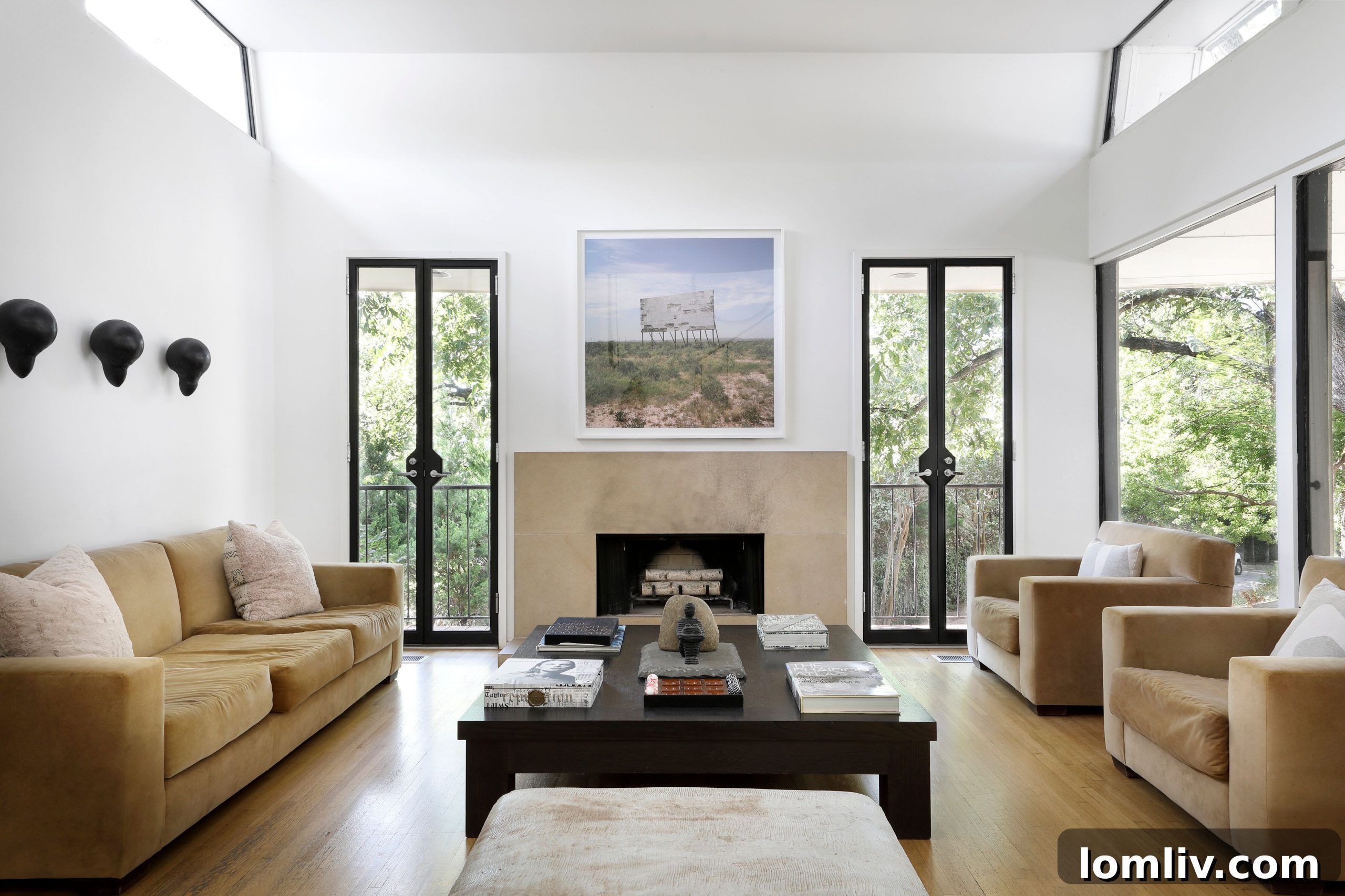 Modern luxury home exterior with elegant landscaping