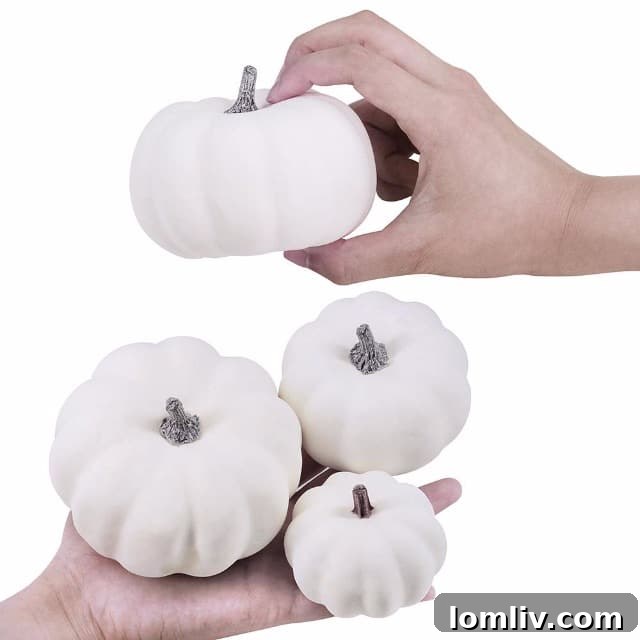 White Mini Pumpkins Decor