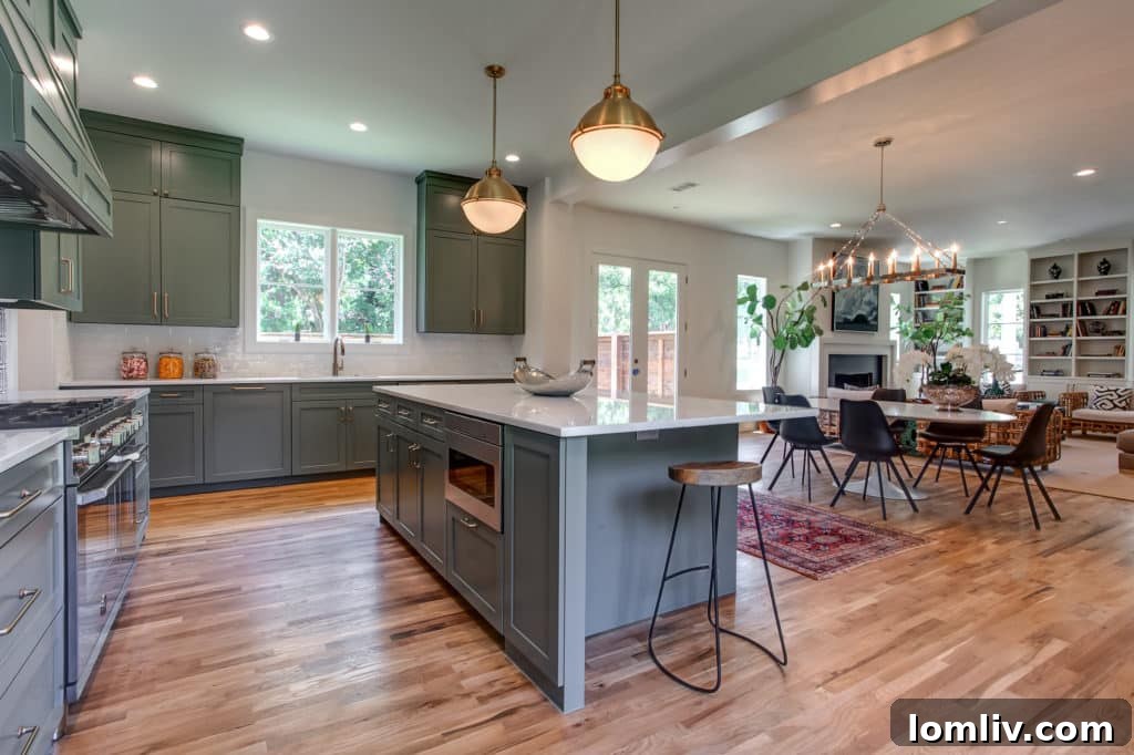 Spacious kitchen at 700 North Bailey with ample counter space, ideal for holiday gatherings and family meals.