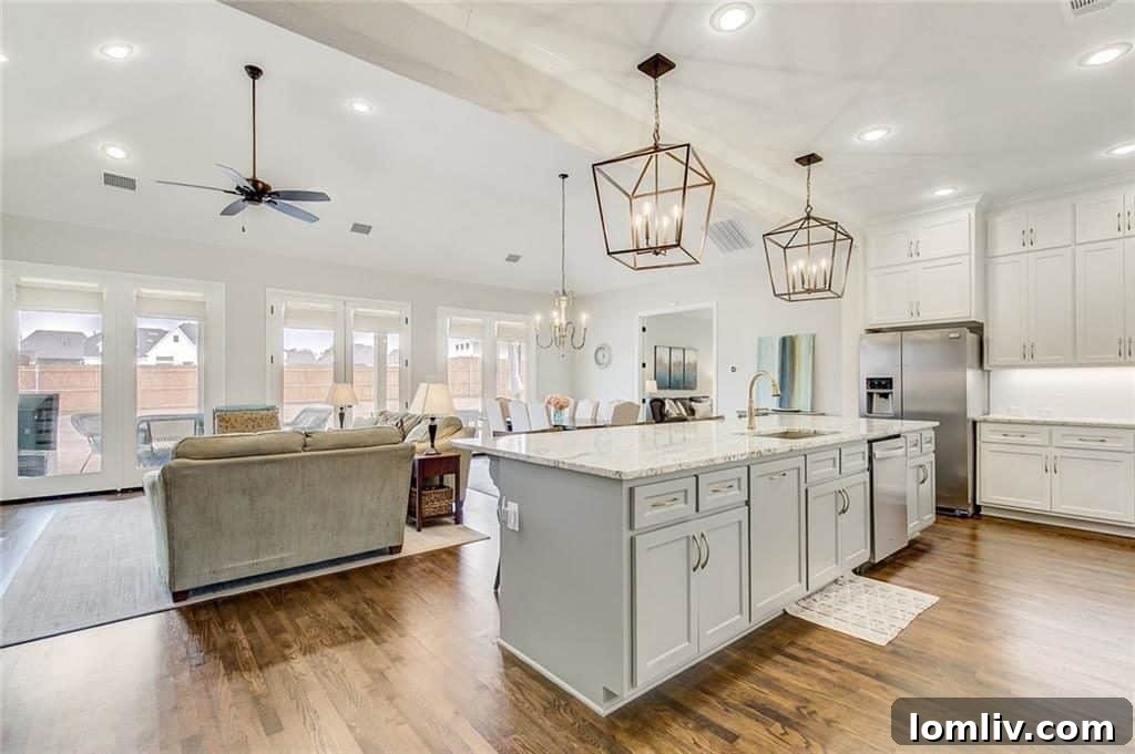 Modern open concept kitchen at 612 Rockledge Court, featuring seamless integration with living areas for enhanced flow and entertaining.